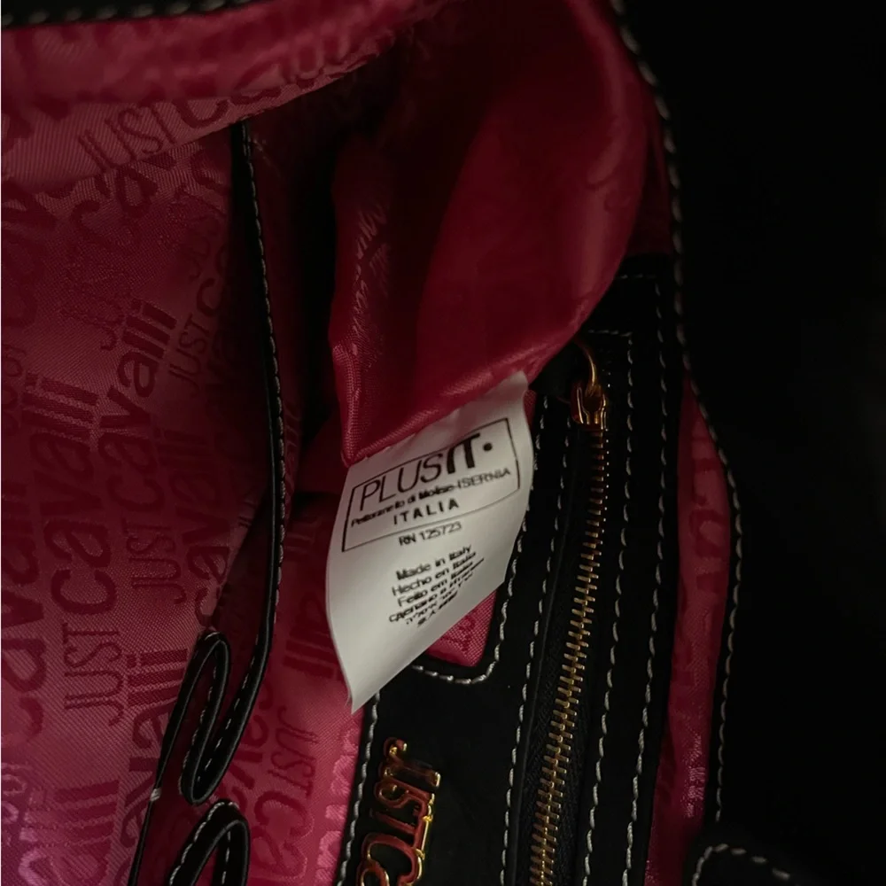 NWOT Just Cavalli - Made in Italy, Black Suede Purse w/ Pink Tassel - Picture 16 of 17